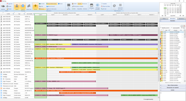 Gestion Planning Chantier Suivi Et Affectation Optimbtp