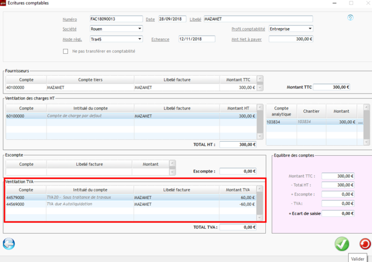 Sous Traitance Comptabilisation De La Tva Auto Liquid E Pour Les Factures D Achat